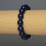 Pulsera de lapislázuli con bolas lisas, diámetro 12 mm ±, longitud 18 cm ±, elástica