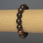 Pulsera de bronzita, bolas lisas, diámetro 12 mm ±, 18 cm ±, elástica