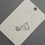 Arete tipo cuff plateado con cristales blancos 16×28 mm