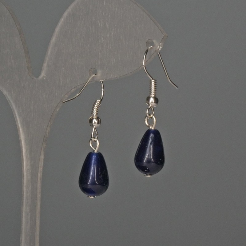 Pendientes de cuarzo teñido rosa 8x12 mm, longitud 32 mm