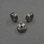 Perla-inserto plateada, diámetro 8×4 mm, orificio de 2 mm ±