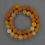 Cuentas de ágata naranja, bolas lisas, diámetro 10 mm ±, en hilo, longitud 38 cm ±