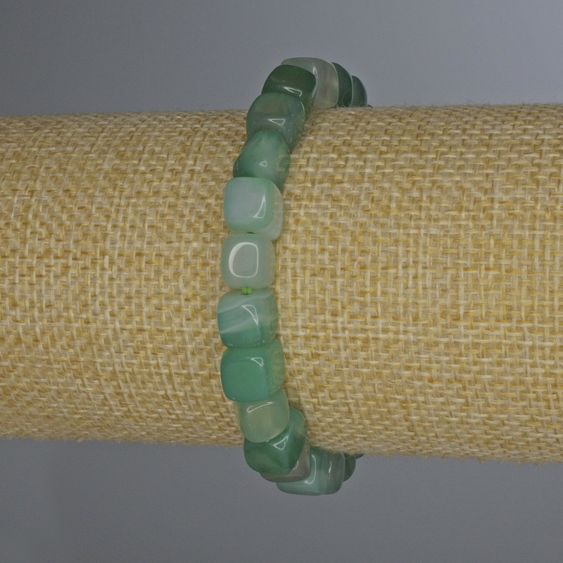 Pulsera de ágata cúbica 7×7 mm, elástica