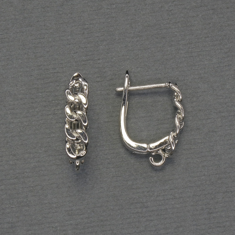 Ganchos para pendientes de metal plateado 18×4 mm – par