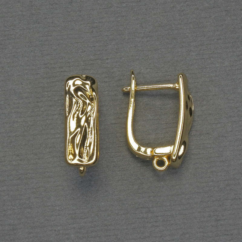 Ganchos para pendientes de metal dorado 17×6 mm (par)