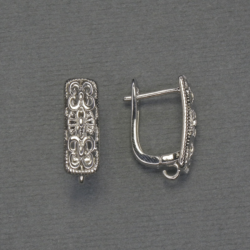 Ganchos para pendientes de metal plateado 17×6 mm - par