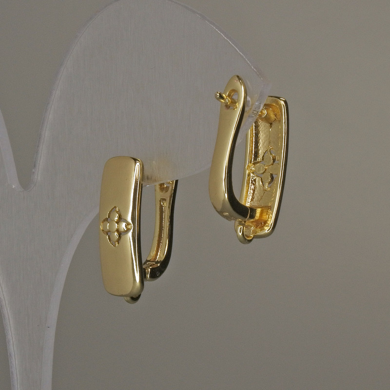 Ganchos para pendientes de metal dorado 17×6 mm - par