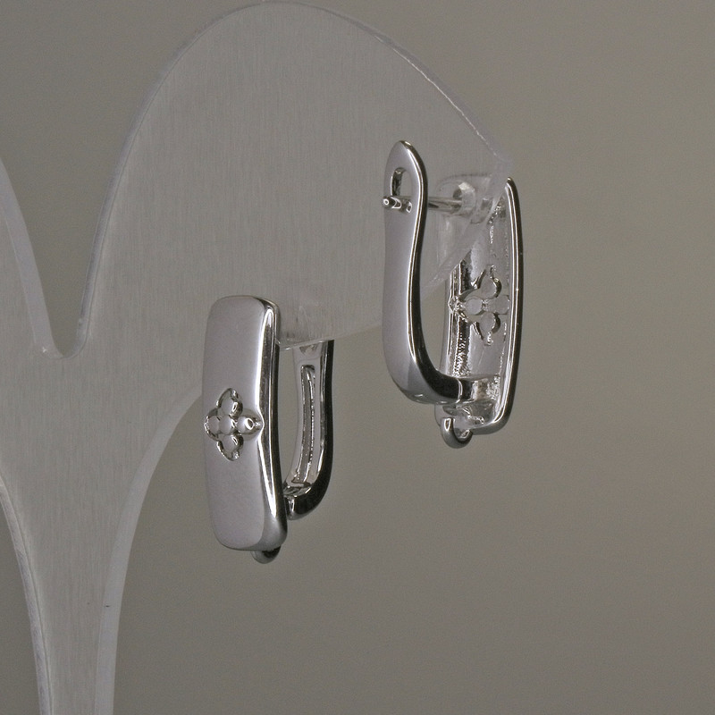 Ganchos plateados 17×6 mm para pendientes - par
