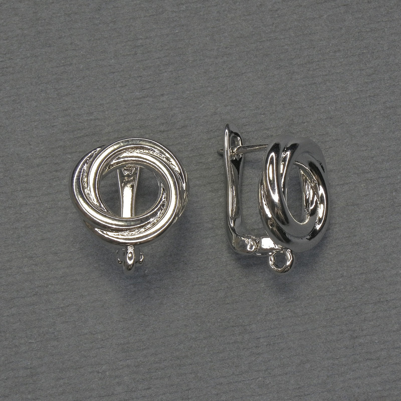 Ganchos para pendientes plateados 13×16 mm - par