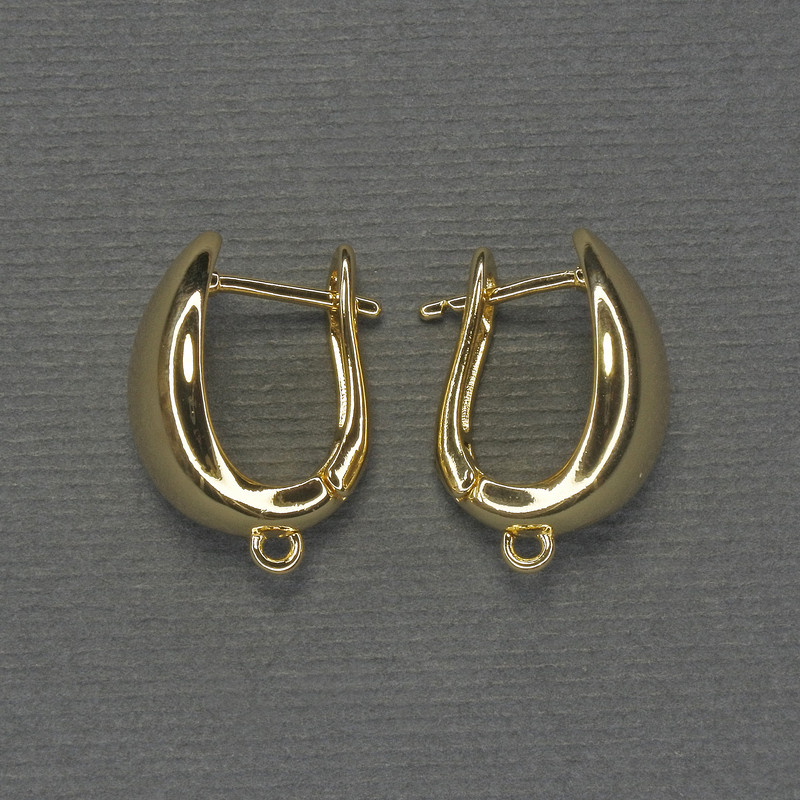 Ganchos para pendientes dorados de metal 18×10 mm - par