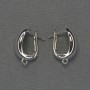 Ganchos para pendientes de metal plateado 18×10 mm - par