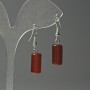 Pendientes de cornalina cilíndricos, diámetro 8×15 mm, longitud 37 mm ±