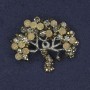 Broche Árbol con strass plateado 39×32 mm+