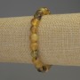 Pulsera de ámbar con bolas lisas, diámetro 8 mm, longitud 18 cm, elástica
