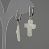 Pendientes de nácar en forma de cruz 20×16 mm, longitud 38 mm