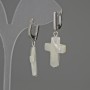 Pendientes de nácar en forma de cruz 20×16 mm, longitud 38 mm