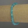 Pulsera de aguamarina facetada en rombo de 6×5 mm, longitud 18 cm, elástica