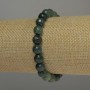 Pulsera de jaspe verde facetada, bolas de 8 mm, longitud 18 cm, elástica