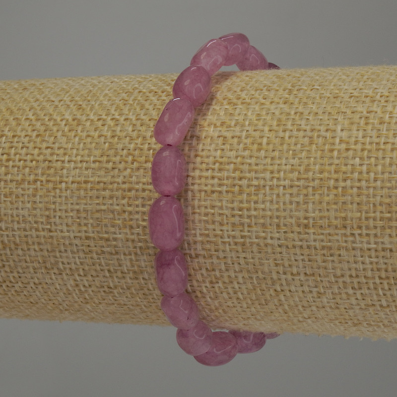 Pulsera de turmalina pulida, diámetro 9×6 mm ±, longitud 18 cm, elástica