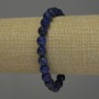 Pulsera de lapislázuli con cuentas lisas, diámetro 8 mm, longitud 18 cm, elástica