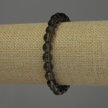 Pulsera de cuarzo ahumado, bolitas lisas, diámetro 8 mm, longitud 18 cm, elástica