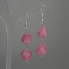 Pendientes de turmalina facetada, diámetro 12 mm, longitud 48 mm