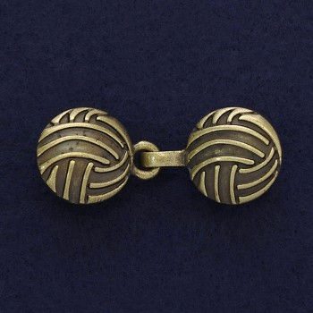 Broche con cierre para cárdigan, color bronce, diámetro 20 mm, longitud 52 mm ±