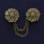 Broche para cárdigans color bronce, diámetro 21 mm ±, cadena, longitud 9 cm+