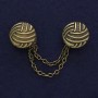 Broche para cárdigans, color bronce, diámetro 20 mm ±, cadena, longitud 9 cm+