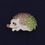 Broche erizo esmaltado con strass, color dorado, 39 × 29 mm+