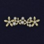 Broche 'Flores con perlitas' metal dorado 55x17 mm+