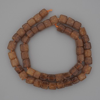 Cuentas cúbicas de citrino, diámetro 7 mm, longitud 38 cm aprox., en hilo
