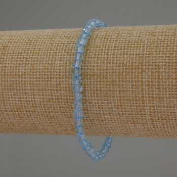 Pulsera de topacio natural, piedra facetada en cubo, diámetro 4×4 mm, longitud 18 cm, elástica
