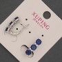 Pendientes Xuping con piedras azules 5x17 mm +- rodio