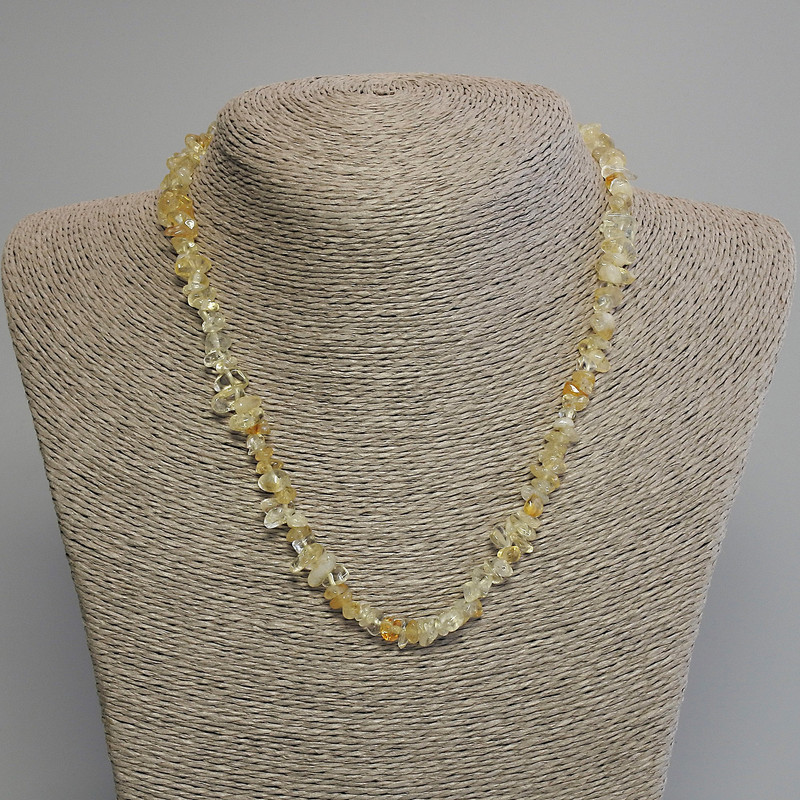 Collar de citrino en chips, 7×4 mm ±, longitud 45 cm ± con cierre