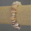 Pulsera elástica de trocitos de madreperla, diámetro 10-15×2-3 mm, longitud 18 cm