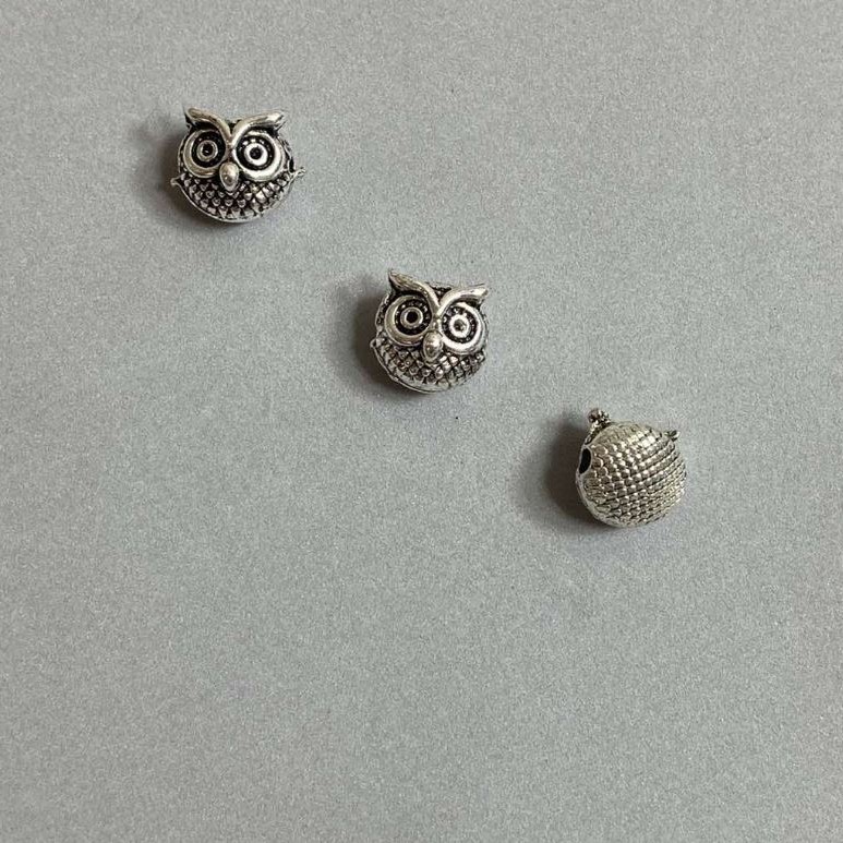 Accesorios: Abalorio-inserto «Búho», pack de 3 piezas, 11×10 mm+