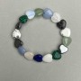 Pulsera multicolor en forma de corazón, diámetro 12 mm, longitud 18 mm, elástica