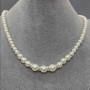 Collar de perlas Mallorca blanco, diámetros de 6 mm ±, 8 mm ± y 10 mm ±, longitud 50 cm ±, con cierre