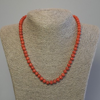 Collar de coral artificial en rondeles 7x5 mm, longitud 50 cm, con cierre