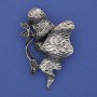 Broche Acento con strass gris