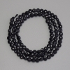 Cuentas negras de turmalina facetadas en forma de moneda, diámetro 4 mm ±, longitud 39 cm ±, en hilo
