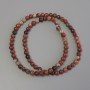 Cuentas de jaspe rojo en hilo, bolas lisas, diámetro 5 mm ±, longitud 37 cm ±
