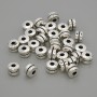 Cuenta-inserto plateada 6×4 mm