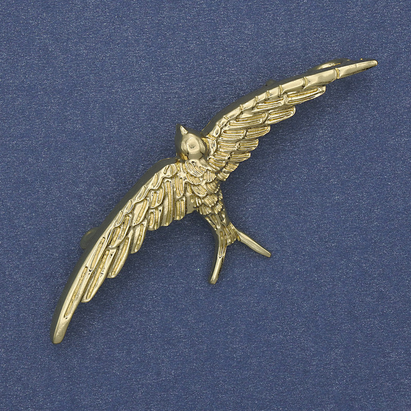 Broche Pájaro de metal dorado 62x25 mm+
