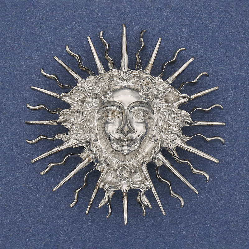 Broche-colgante Yarilo, metal plateado, 59 mm+