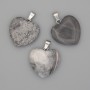 Colgante Corazón de jaspe gris 20x20x25 mm+