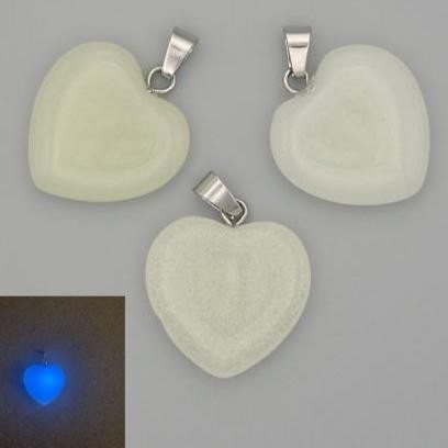 Colgante Corazón de ónix con resplandor azul 20×20×25 mm+