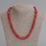Collar de coral cilíndrico de 18-24×8-10 mm, longitud 50 cm ± con cierre