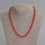 Collar de coral en forma de barril 8,5×6 mm, longitud 50 cm, con cierre